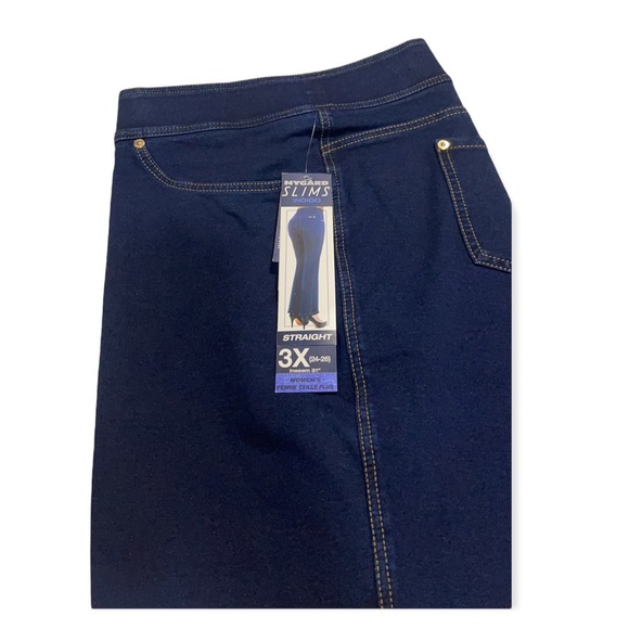 Nygard Slim Straight Leg Blue plus size 3X - Picture 3 of 5